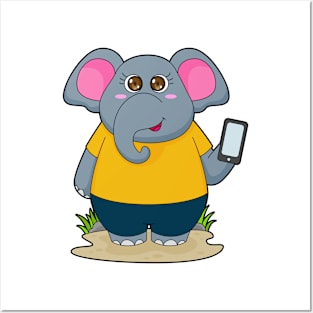 Elephant with Mobile Posters and Art